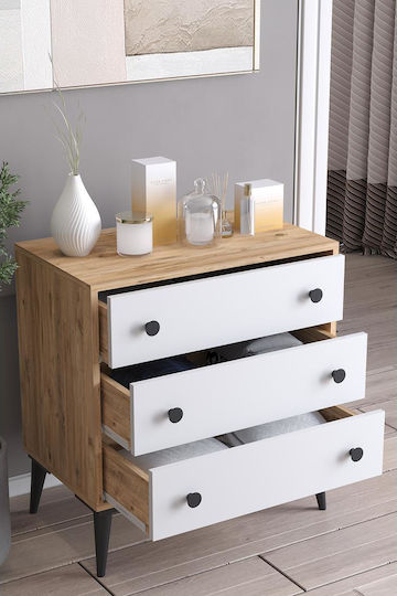 Amari Wooden Chest of Drawers with 3 Drawers 72x43x79cm