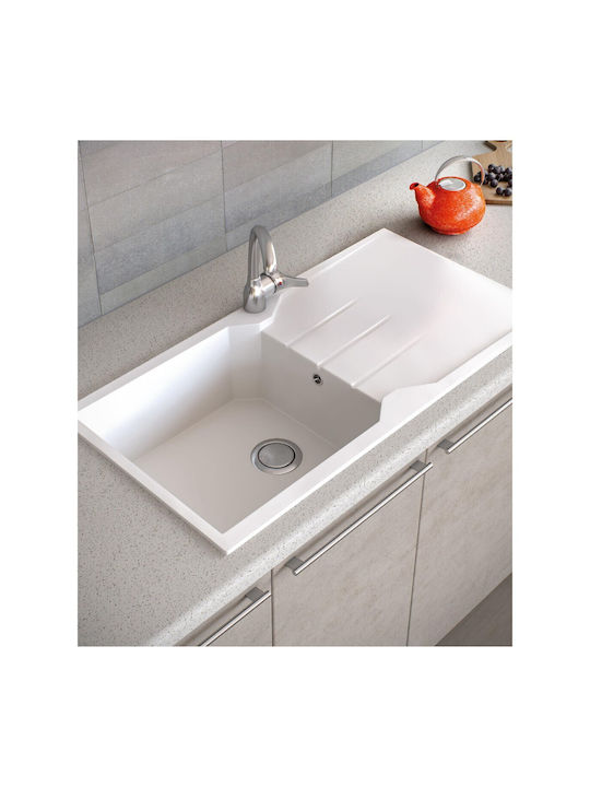 Sanitec Ultra Granite Drop-In Chiuvetă din Granit Sintetic L100xW50cm Bianco