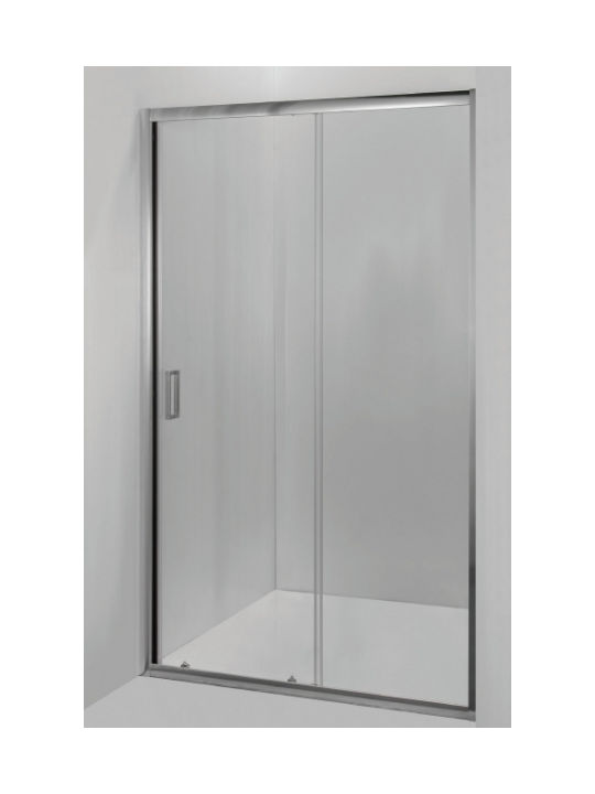 Crown 7000Ν Shower Screen for Shower with Sliding Door 66-70x185cm Clear Glass Chrome