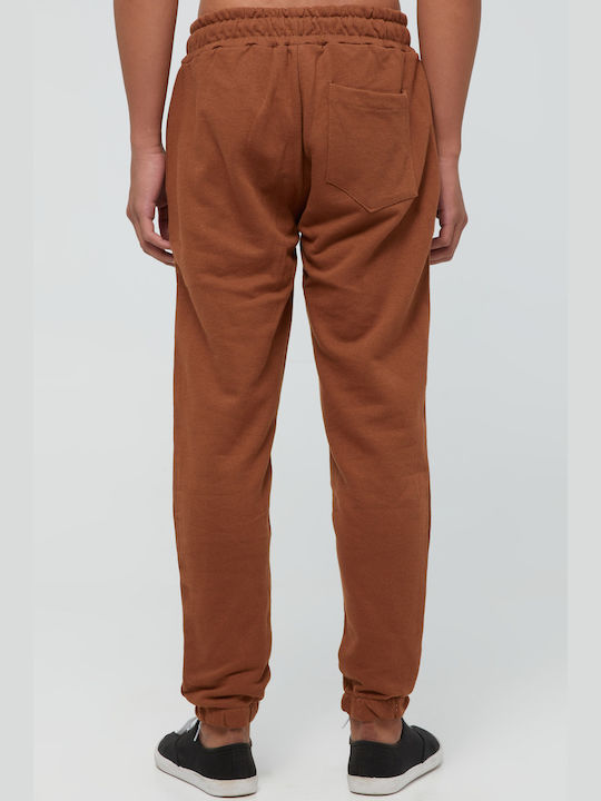 Aristoteli Bitsiani Men's Sweatpants with Rubber Brown