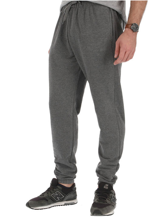 Prince Men's Fleece Sweatpants with Rubber Gray