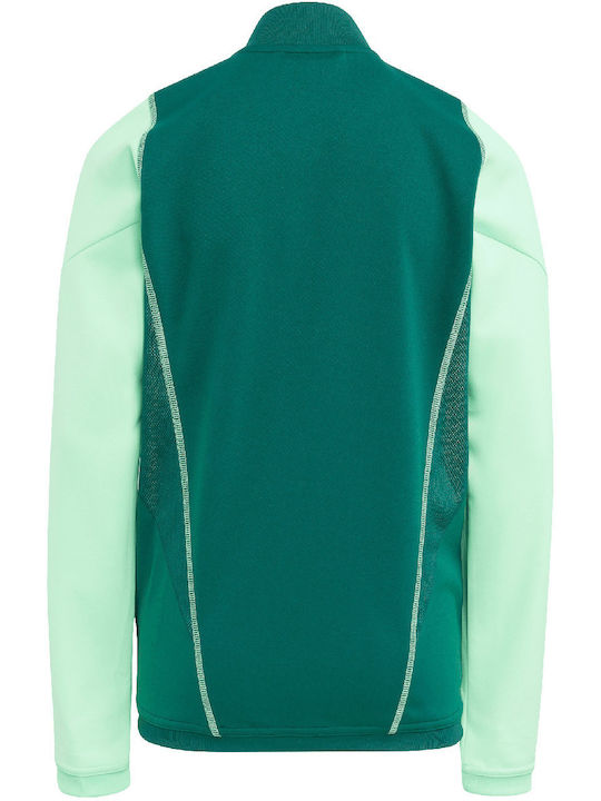 Adidas Athletic Kids Sweatshirt Cardigan with Hood Green