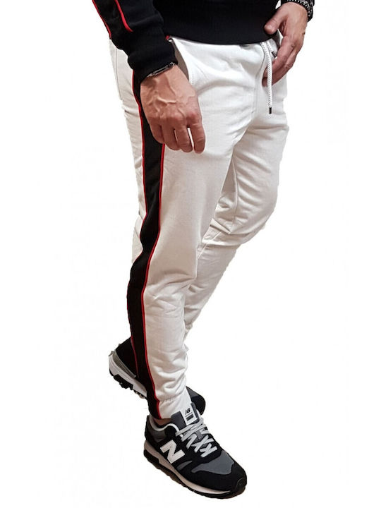Sweatpants with Elastic White