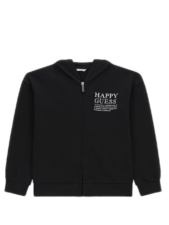 Guess Cardigan pentru copii Hanorace cu glugă Negru