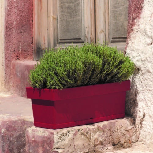 Viomes Linea Planter Box Plastic Burgundy 58x18x17cm.
