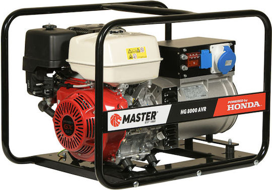 Master Generators Benzin mit Kickstart und maximaler Leistung 8kVA mit Robin EX40-Motor