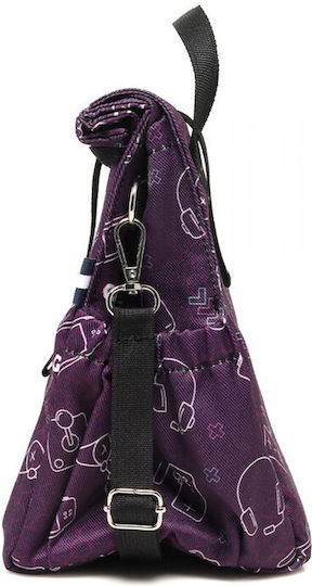 The Lunch Bags Kids Gamer School Insulated Shoulderbag Lunch Box 5L Purple 21x16x24cm