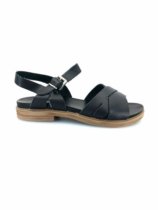 Igi&Co Damen Flache Sandalen Anatomisch mit Riemen in Schwarz Farbe