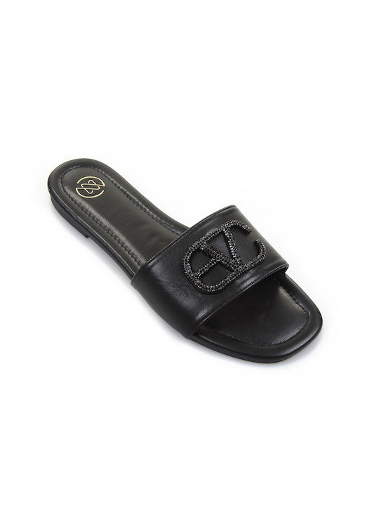 Fshoes Women's Flat Sandals in Black Color