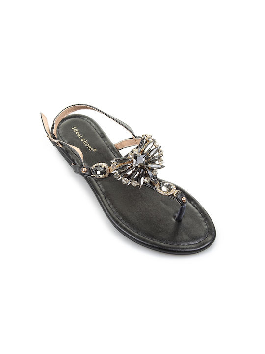 Fshoes Women's Flat Sandals in Black Color