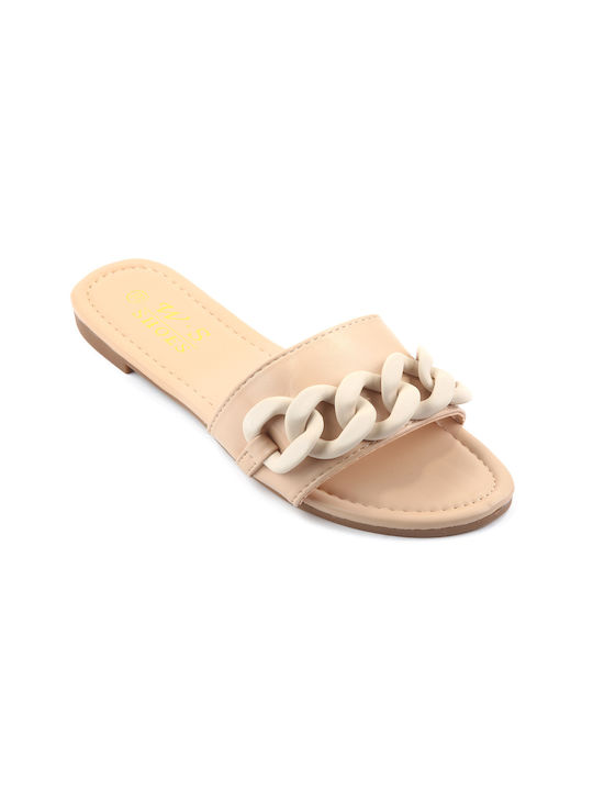 Fshoes Damen Flache Sandalen in Beige Farbe