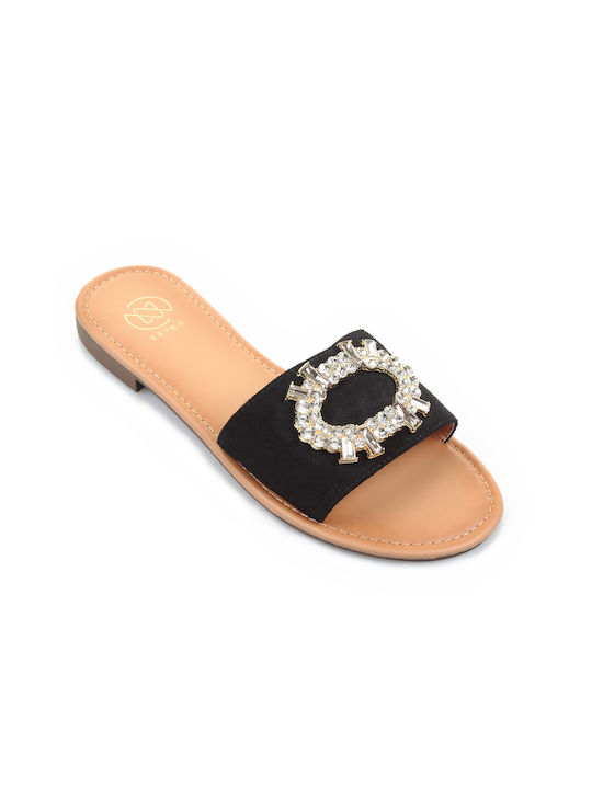 Fshoes Women's Flat Sandals in Black Color