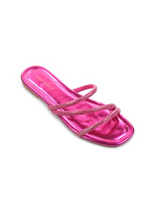 Fshoes Women's Sandals with Strass Fuchsia