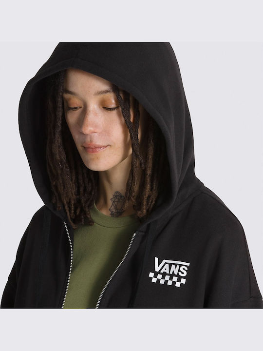 Long Women's Sweatshirt Jacket Hooded Black