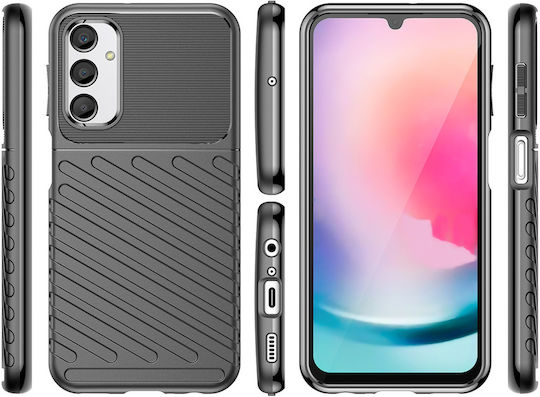 Powertech Umschlag Rückseite Silikon Schwarz (Samsung Galaxy A24 4G)