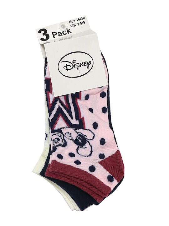 Disney Mickey Mouse Γυναικείες Κάλτσες Ροζ 3Pack Disney Mickey Mouse Γυναικείες Κάλτσες Ροζ 3Pack