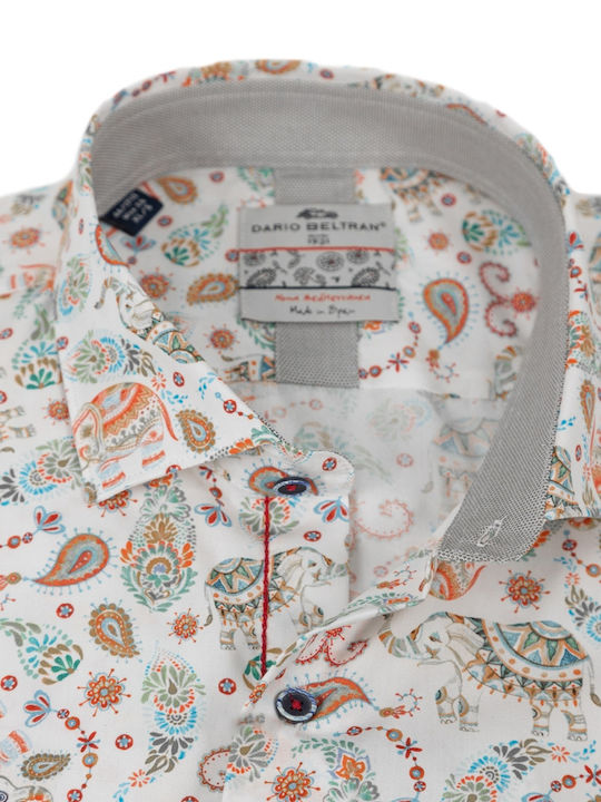 Long Sleeve Cotton Shirt in Regular Fit Multicolour