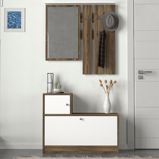 Galina Entry Furniture with Mirror / Hanger & Shoe Rack 91.8x27x70cm