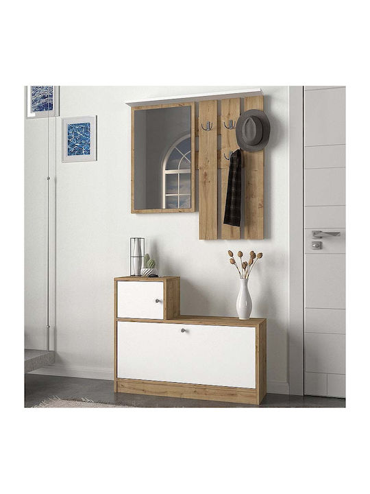 Galina Entry Furniture with Mirror / Hanger & Shoe Rack 91.8x27x70cm