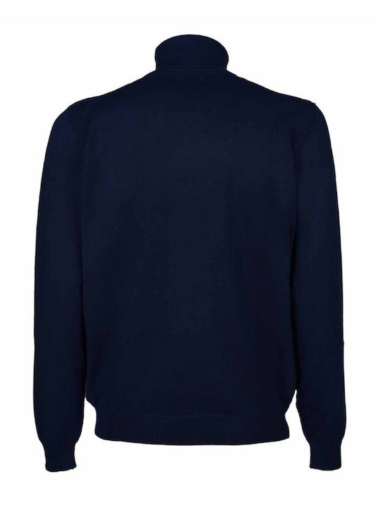 Sseinse Herren Langarm-Pullover Rollkragen Marineblau