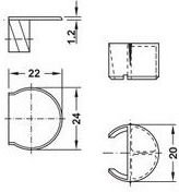 Hafele Regalhalterungen Metallisch in Silber Farbe 22x24mm 1Stück