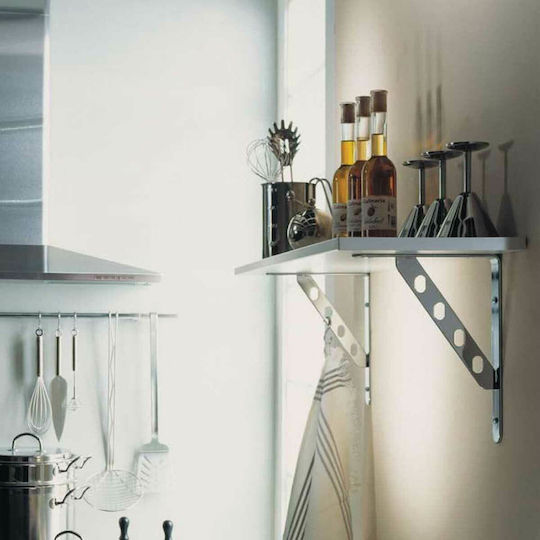 Element-System Metallic Corner Shelf White 250x200mm