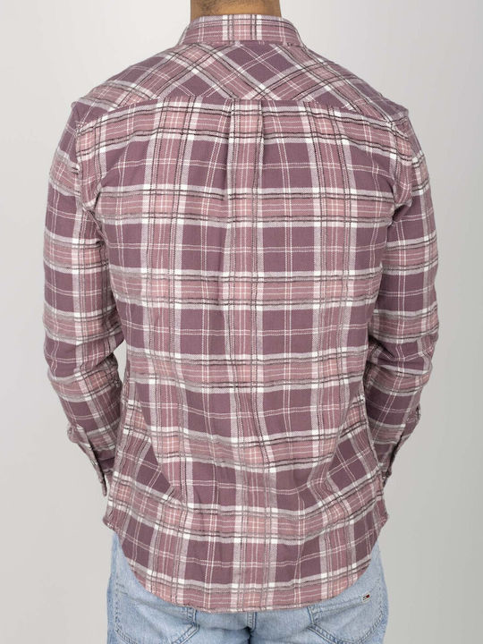 Long-sleeved Flannel Shirt Checked Red