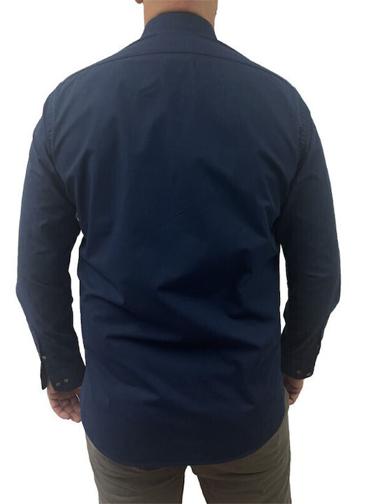 Dors Men's Shirt Long Sleeve Cotton Blue