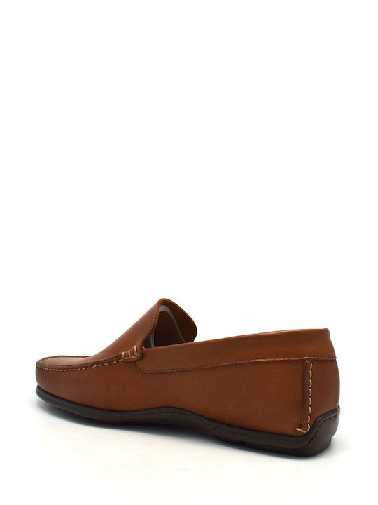 Men's Leather Boat Shoes Cognac