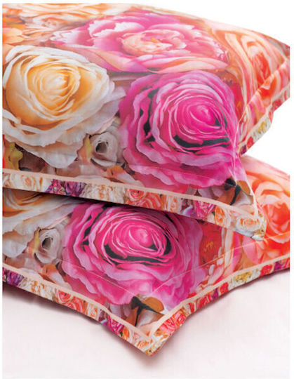 Makis Tselios Home Bettwäsche-Set King Size 280x290cm. Spring Orange 4Stück