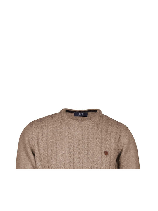 Makis Tselios Fashion Men's Long Sleeve Sweater Beige