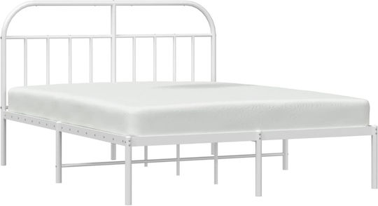 Bett Übergröße Metall Weiß mit Latten für Matratze 160x200cm