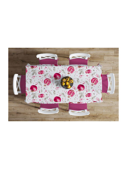 Dimcol Покривка за маса Устойчив на петна Подредба 2бр Pomegranate 458 White 140x220бр