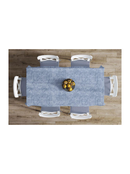 Dimcol Panama Shadow Cotton & Polyester Stain Resistant Tablecloth Set 2pcs Sky Blue 140x220cm