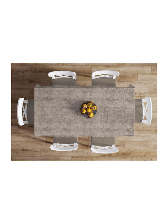 Dimcol Panama Shadow Cotton & Polyester Stain Resistant Tablecloth Set 2pcs Mocha 140x220cm