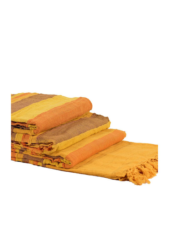 Silk Fashion Throws Set 3 pcs Kerala Orange - Yellow 2