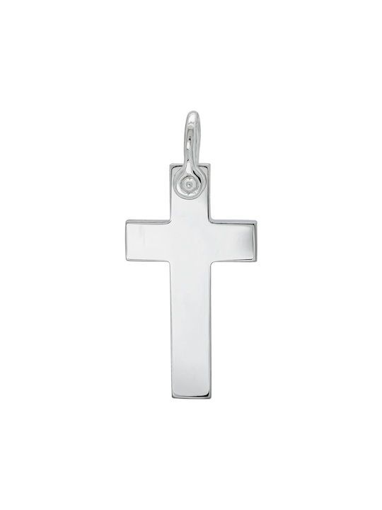 Kiriakos Gofas Men's White Gold Cross 18K with Chain