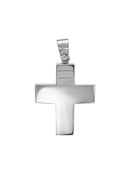 Kiriakos Gofas Men's White Gold Cross 14K with Chain