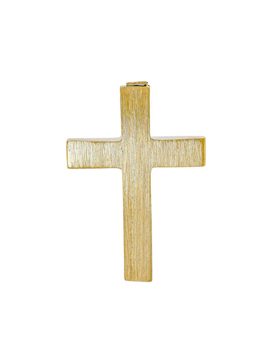 Kiriakos Gofas Men's Gold Cross 14K Double Sided with Chain