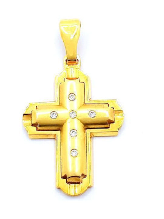 PS Silver Gold Kreuz 14K