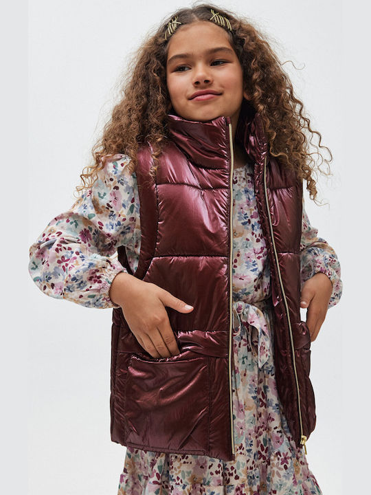 Kinder Steppjacke Ärmellos Kurz Lila