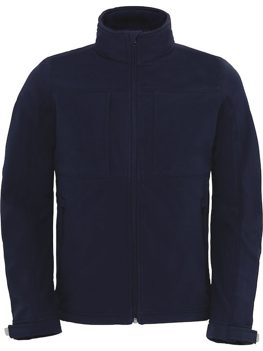 Winter Jacke Softshell Wasserdicht und Winddicht Marineblau