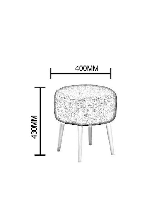 Stool For Living Room Upholstered with Fabric Ada Gray 40x40x43cm