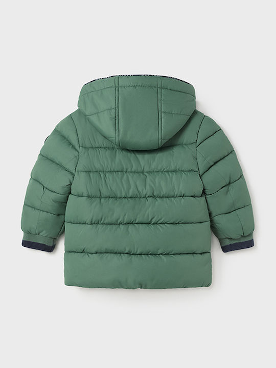 Daunen-Kinderjacke Kurz mit Futter & Kapuze Grün
