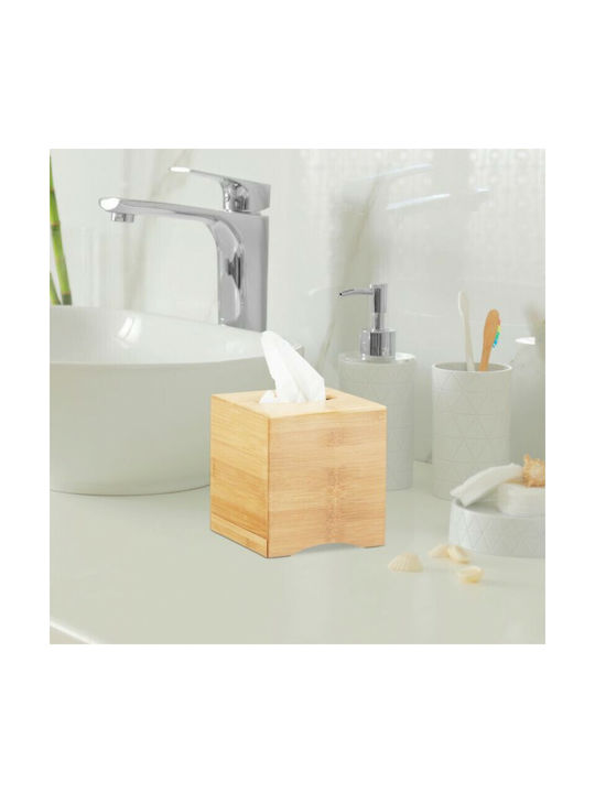 Relaxdays Θήκη για Χαρτομάντηλα Ξύλινη Καφέ 14.5x14.5x15.5cm 10022177