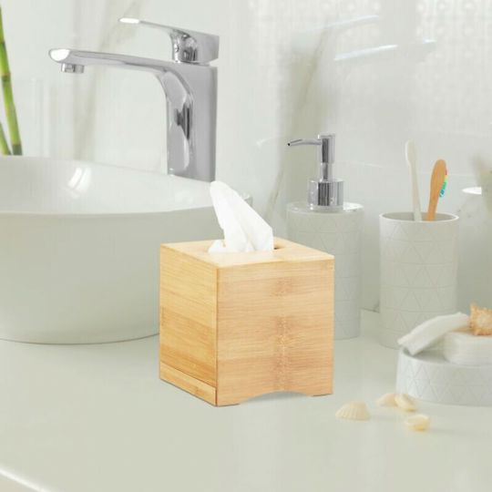 Relaxdays Θήκη για Χαρτομάντηλα Ξύλινη Καφέ 14.5x14.5x15.5cm 10022177