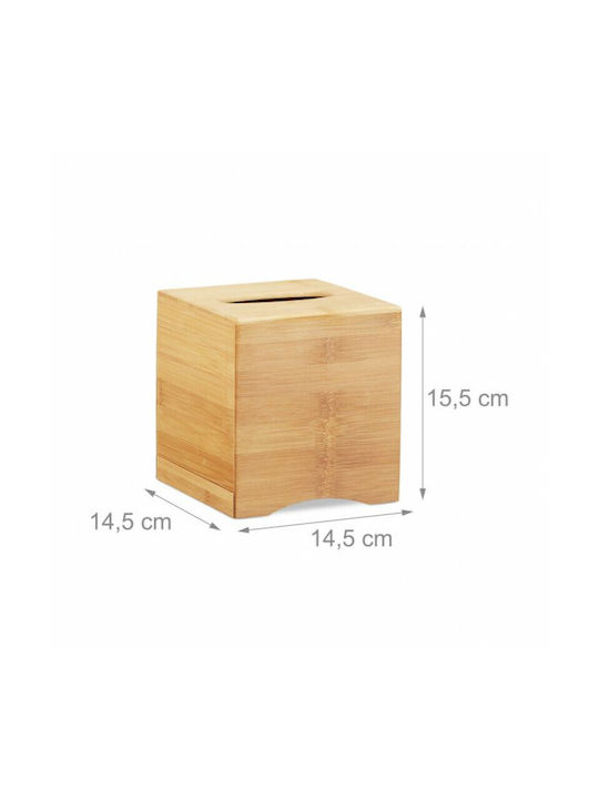 Relaxdays Θήκη για Χαρτομάντηλα Ξύλινη Καφέ 14.5x14.5x15.5cm 10022177