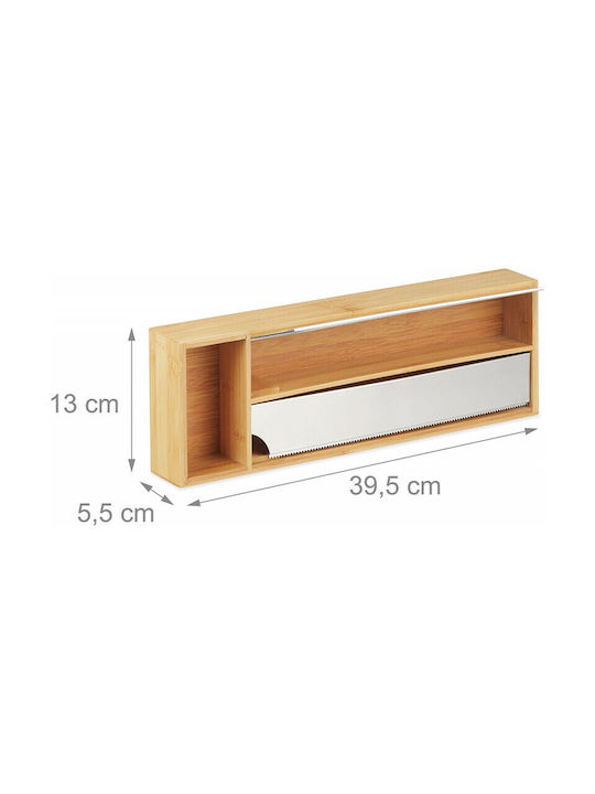 Relaxdays Βάση Οργάνωσης Ρολών Ξύλινη Μπεζ 5.5x13x13cm 10027490