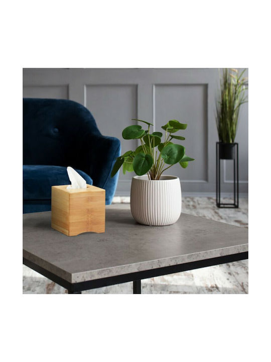 Relaxdays Θήκη για Χαρτομάντηλα Ξύλινη Καφέ 14.5x14.5x15.5cm 10022177