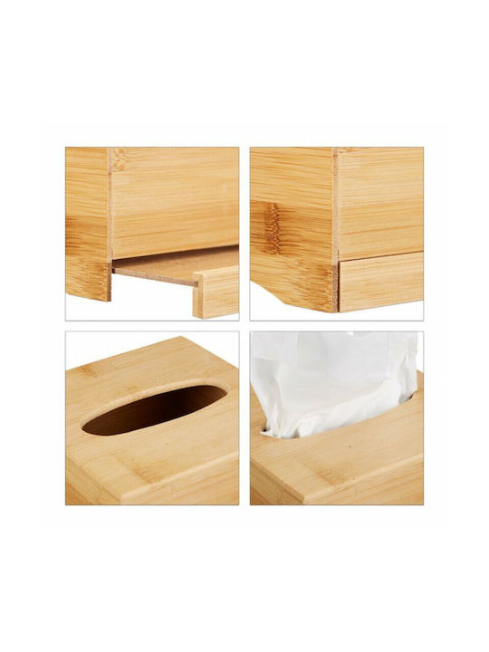 Relaxdays Θήκη για Χαρτομάντηλα Ξύλινη Καφέ 14.5x14.5x15.5cm 10022177